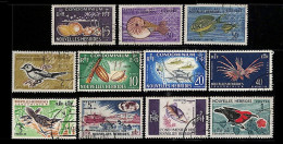 ZA0066a - New Hebrides - Lot Of USED STAMPS -  BIRDS Flowers FISH Shells FISHING - Gebruikt