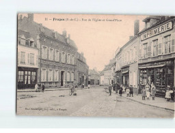 FRUGES : Rue De L'Eglise Et Grande Place - état - Fruges