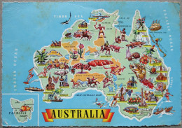 Delcampe - AUSTRALIA PICTORICAL MAP POSTKARTE POSTCARD ANSICHTSKARTE CARTE POSTALE CARTOLINA CARD - Melbourne