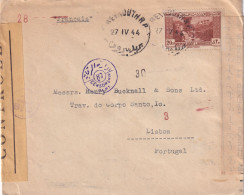 República Libanesa A Lisboa. Carta Circulada En 1944 Con Sello De 20F Y Con Censura - Liban