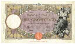 500 LIRE CAPRANESI MIETITRICE TESTINA FASCIO ROMA 11/06/1940 BB/BB+ - Regno D'Italia - Altri