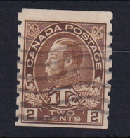 Canada: 1916   KGV '1Tc'  SG241   Coil   2c + 1c   Brown  [Die I] [Imperf X Perf: 8]  Used - Oblitérés