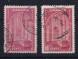 Canada: 1937/38   Memorial Chamber   SG363/363a    10c  Rose-carmine And Red   Used - Oblitérés