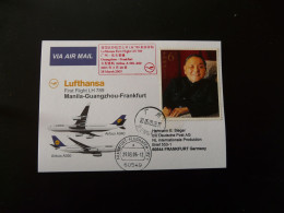 Premier Vol First Flight Guangzhou China To Frankfurt Airbus A340 Lufthansa 2005 - Storia Postale