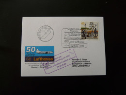 Vol Special Flight Hamburg Dusseldorf For 50 Years Of Lufthansa 2005 - Lettres & Documents