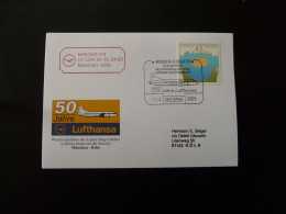 Vol Special Flight Munchen Koln For 50 Years Of Lufthansa 2005 - Lettres & Documents