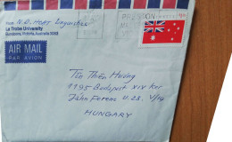 D200916  Australia- Airmail Cover  Melbourne - La Trobe University Bundoora (VIETNAM) - Sent To Hungary - Covers & Documents