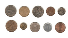 508/ Lot  : 10 Monnaies : Jordanie - Macédoine - Israël - Jersey - Iran - Guinée - Grèce - Japon - Collections & Lots