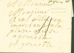 Drôme Lettre Manuscrite De Mon Rt ( Montélimar ) Taxe Manuscrite 4 Pour Grenoble Lenain N°1A Du 13 Juin 1750 - 1701-1800: Precursors XVIII