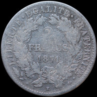 LaZooRo: France 2 Francs 1871 K VF - Silver - 2 Francs