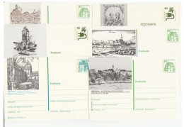 ART - 6 Diff Postal STATIONERY Cards Germany Cover Card  Stamps - Gravures