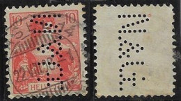 Switzerland 1905/1919 Stamp With Perfin N.&G. By Niebergall & Goth International Transport From Basel Lochung Perfore - Gezähnt (perforiert)