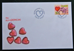 Åland FDC 2001 St Valentine, MiNo 190 - Valentine's Day - Aland