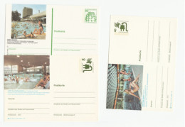 WOMEN In BIKINI By SWIMMING POOLS - 3 Diff Postal STATIONERY Cards Germany Card Cover Stamps - Zwemmen