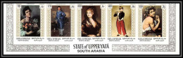 Aden - 1005b State Of Upper Yafa N° 67/71 Manet Goya Gainsborough Tableau Painting Non Dentelé ** MNH Imperf Bande - Yémen