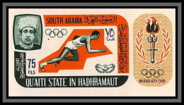 Aden - 1032a Qu'aiti State In Hadhramaut ** MNH 107 B Jeux Olympiques Olympic Games MEXICO 68 Non Dentelé Imperf Cote 13 - Yémen
