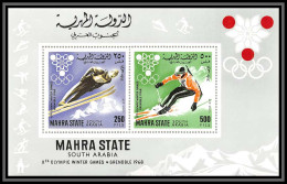 Aden - 1066 Mahra State ** MNH Bloc BF N°4 A Grenoble 68 1968 Jeux Olympiques (olympic Games) Cote 15 - Invierno 1968: Grenoble