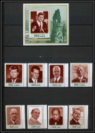 Ajman - 2546 N° 1246/1253 A + Bloc 338 A Champions Of Peace De Gaulle Kennedy Adenauer Pape Pope Eisenhower ** MNH 1970 - Kennedy (John F.)