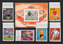 Ajman - 2624f N°525/530 B +189 B World Football Cup 1970 Mexico Soccer ** MNH Charlton Beckenbauer Non Dentelé Imperf - 1970 – Mexico