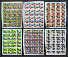 Ajman - 2647d/ N° 2925/2930 B Apes And Monkeys Singes Non Dentelé Imperf ** MNH Bloc 4 Feuilles Sheets 1973 28 Séries - Apen