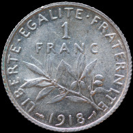 LaZooRo: France 1 Franc 1918 UNC - Silver - 1 Franc