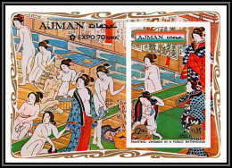 Ajman - 2714b/ Bloc N°190 B Expo 70 Japon Japan Osaka 1970 ** MNH Nus Nudes Tableau Painting Non Dentelé Imperf Cote 17 - Desnudos