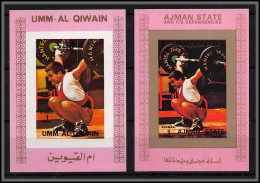 Ajman - 2748b/ N° 2605 Weightlifting Haltérophilie Deluxe Bloc ** MNH Rose Pink Jeux Olympiques Olympics +umm Al Qiwain - Pesistica