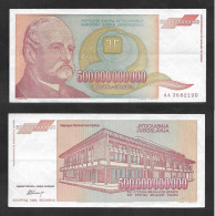 SE)1993 YUGOSLAVIA, BANKNOTE OF 500,000,000,000 DINARS OF THE CENTRAL BANK OF YUGOSLAVIA, WITH REVERSE, VF - Gebruikt