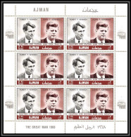 Ajman - 2901/ N°299 A Kennedy 1968 Human And Civil Rights Neuf ** MNH Feuille Complete (sheet) - Kennedy (John F.)