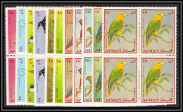 Ajman - 2932d/ N°394/404 A Oiseaux (birds) Perroquets Parrots Ibis Crane Neuf ** MNH Bloc 4 - Perroquets & Tropicaux