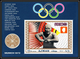 Ajman - 4521/ Bloc N° 98 B Boxe Boxing 1969 Neuf ** MNH Jeux Olympiques (olympic Games) Mexico 1968 Non Dentelé Imperf - Boxe