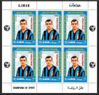 Ajman - 4685/ N°306 A Mario Corso Inter Milan Neuf ** MNH Football Soccer Surcharge Specimen Overprint Sheet - Clubs Mythiques