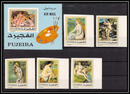 Fujeira - 1531a/ N° 648/652 B Bloc N° 49 B Renoir Tableau (Painting) NUS NUDE NAKED ** MNH Non Dentelé Imperf - Desnudos