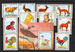 Fujeira - 1572z N° 1295/1304 +131 A Animals Animaux 1972 Horse Hare Fox Dog Sheep Cock Turckey Goose Oie ** MNH  - Ferme