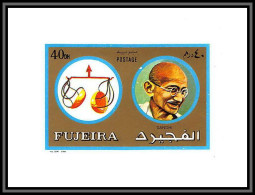 Fujeira - 1592f N°1311 Gandhi Zodiac Libra Balance Inde India Deluxe Miniature Sheet Neuf ** MNH - Mahatma Gandhi