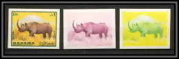 Manama - 3031/ N° 180 Black Rhinoceros Essai (proof) Non Dentelé Imperf ** MNH  - Rinoceronti