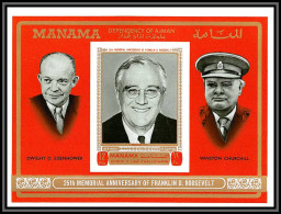 Manama - 3079/ Bloc N° 83 B Roosevelt - Eisenhower Churchill Non Dentelé Imperf ** MNH 1970 - Sir Winston Churchill