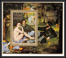 Manama - 3156b/ Bloc 160 A French Nudes Peinture Tableaux Paintings ** MNH Manet Luncheon On The Grass - Desnudos