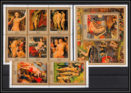 Manama - 3246c N°768/775 A + Bloc 155 A Imperf Tableaux Paintings Nus Nudes Flemish School ** Mnh Rubens - Rubens