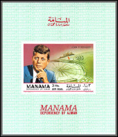 Manama - 5004c/ N°202 B Kennedy 1969 Deluxe Miniature Sheet Neuf ** MNH Non Dentelé Imperf - Kennedy (John F.)