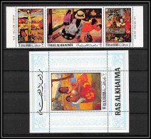 Ras Al Khaima - 511/ N° 392 / 394 A + Bloc 82 A Peinture Tableaux Paintings Gauguin Neuf ** MNH  - Impresionismo