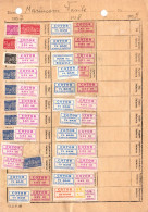 ROMANIA - CINDERELLA : C.C.S. / R.P.R. ( CONSILIUL CENTRAL AL SINDICATELOR ) - 48 STAMPS : COTOR 1957 - '959 (an042) - Revenue Stamps