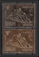 Sharjah - 2076/ N°464 A + A 464 A Ski Grenoble 1968 Timbres OR Gold Stamps Jeux Olympiques (olympic Games) Neuf ** MNH - Invierno 1968: Grenoble