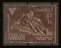 Sharjah - 2076a/ N°464 A Ski Grenoble 1968 Timbres OR Gold Stamps Jeux Olympiques (olympic Games) Neuf ** MNH - Winter 1968: Grenoble