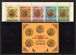 Yemen Royaume (kingdom) - 4002b/ N°349/353 A + Bloc N°45 Overprint Jordan Relief Pape Pope De Gaulle Thant  ** MNH 1967 - Yémen