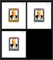 Yemen Royaume (kingdom) - 4017a/ N° 107 + 111 + 115 Churchill Deluxe Miniature Sheets ** MNH  - Sir Winston Churchill