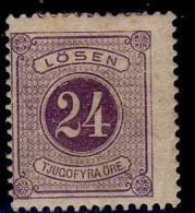 Suede - 1874 -  24 ö . Timbre-Taxe - Neuf MH - Dent  14 - Impuestos