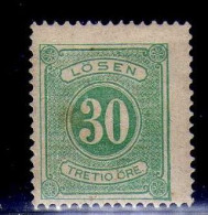 Suede - 1874 -  30 ö . Timbre-Taxe - Neuf MH - Dent  13 - Impuestos