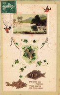 ANIMAUX _S25867_ Poissons - Devinez Qui L'envoie Vous Saurez Qui Vous Aime - Carte Gaufrée - Fische Und Schaltiere