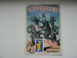 CARTE MAXIMUM CARD CIRQUE ELEPHANT FRANCE - Circo